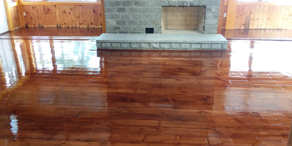 stain floor job